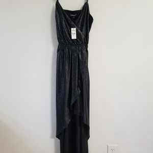 Express women's glittery black prom/evening dress small